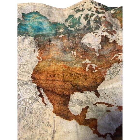 Handmade Tote Bag antique style world map with drawstring closure quality! - Picture 10 of 10